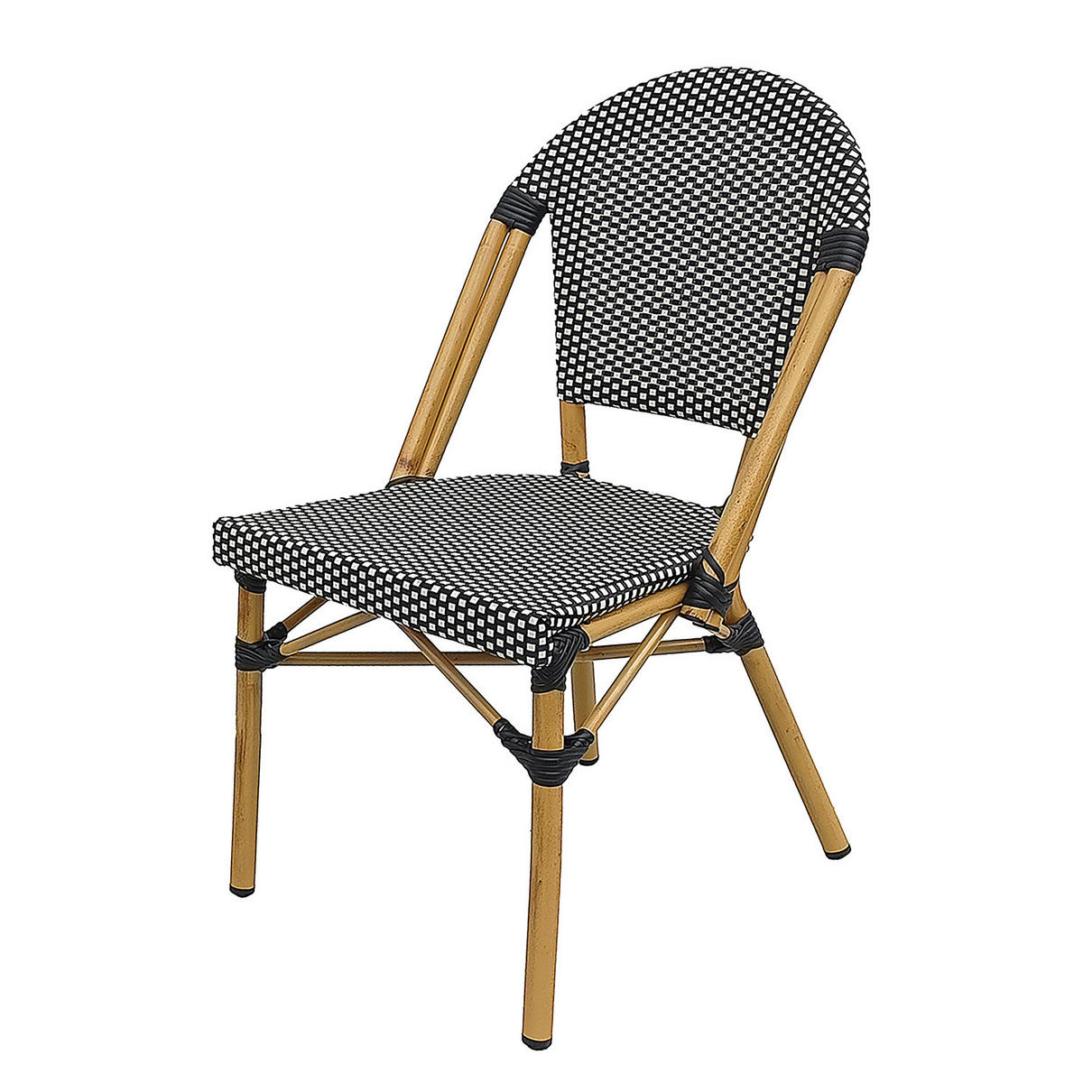 GARTENSTUHL - Aluminium / Textilene - Schwarz / Weiß - 2er-Set - Schwarz/Weiß, Textil/Metall (46/99/58cm) - home24