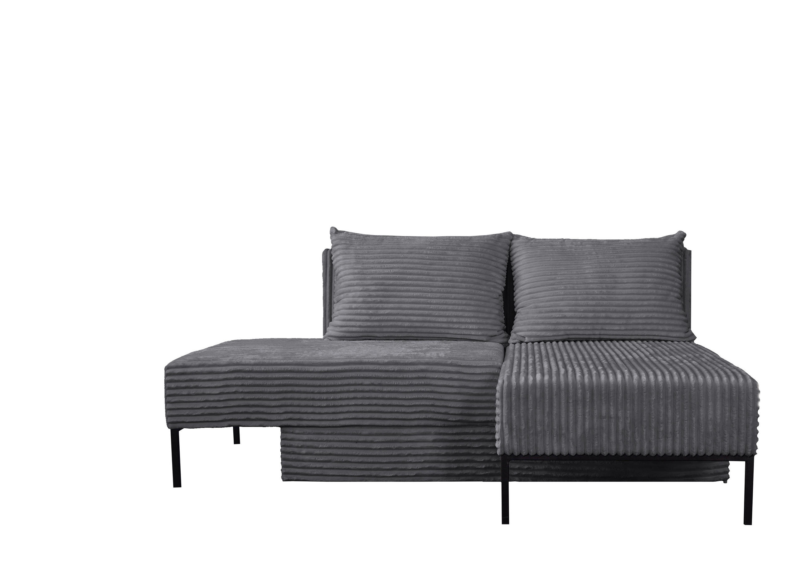 ECKSOFA Mit Schlaffunktion MOOKA 4in1-Multifunktions-System Stoff Velo Rechts Dunkelgrau - Dunkelgrau, Holz/Textil (145/160cm) - Kaiser Möbel
