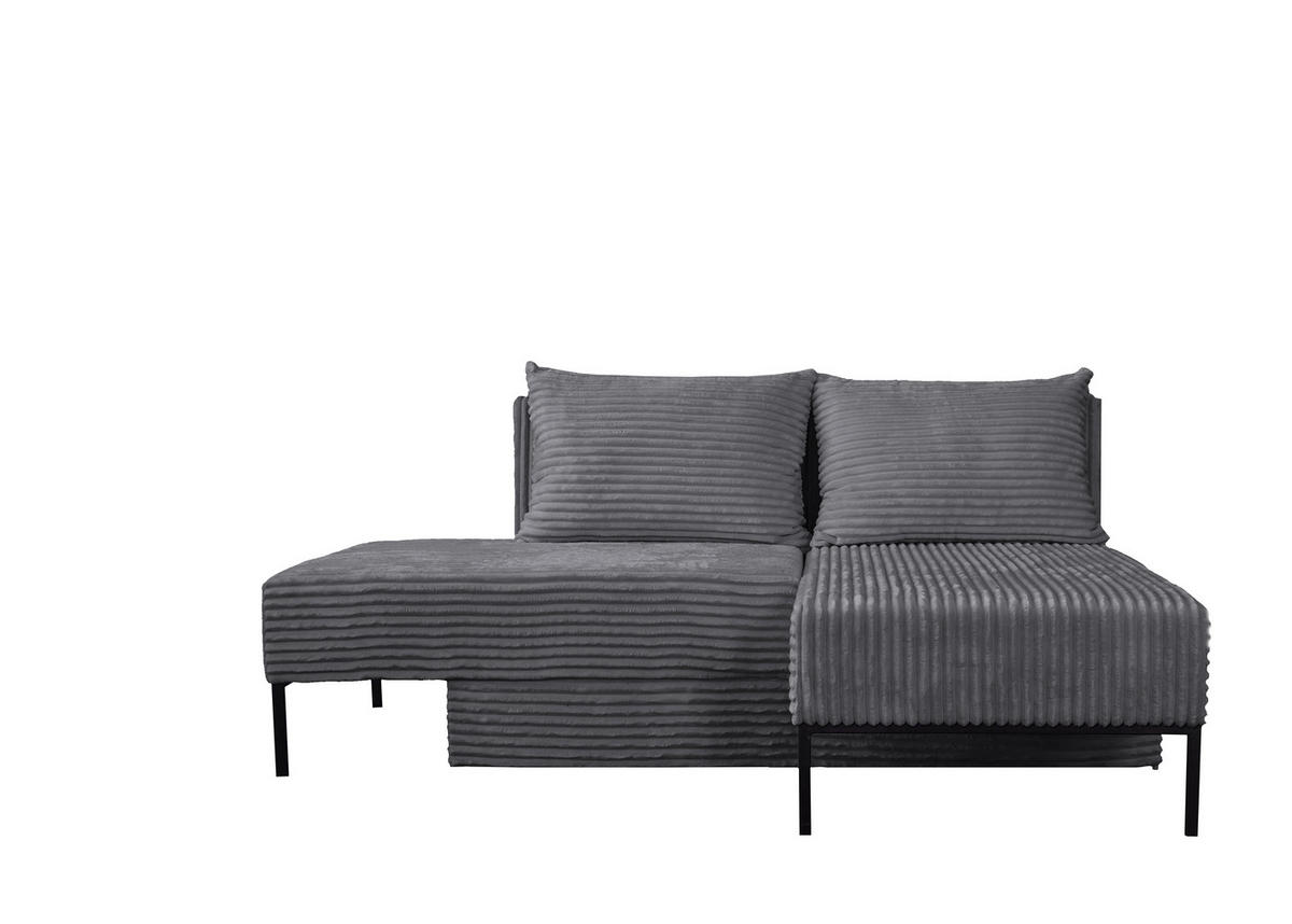 ECKSOFA Mit Schlaffunktion MOOKA 4in1-Multifunktions-System Stoff Velo Rechts Dunkelgrau - Dunkelgrau, Holz/Textil (145/160cm) - Kaiser Möbel