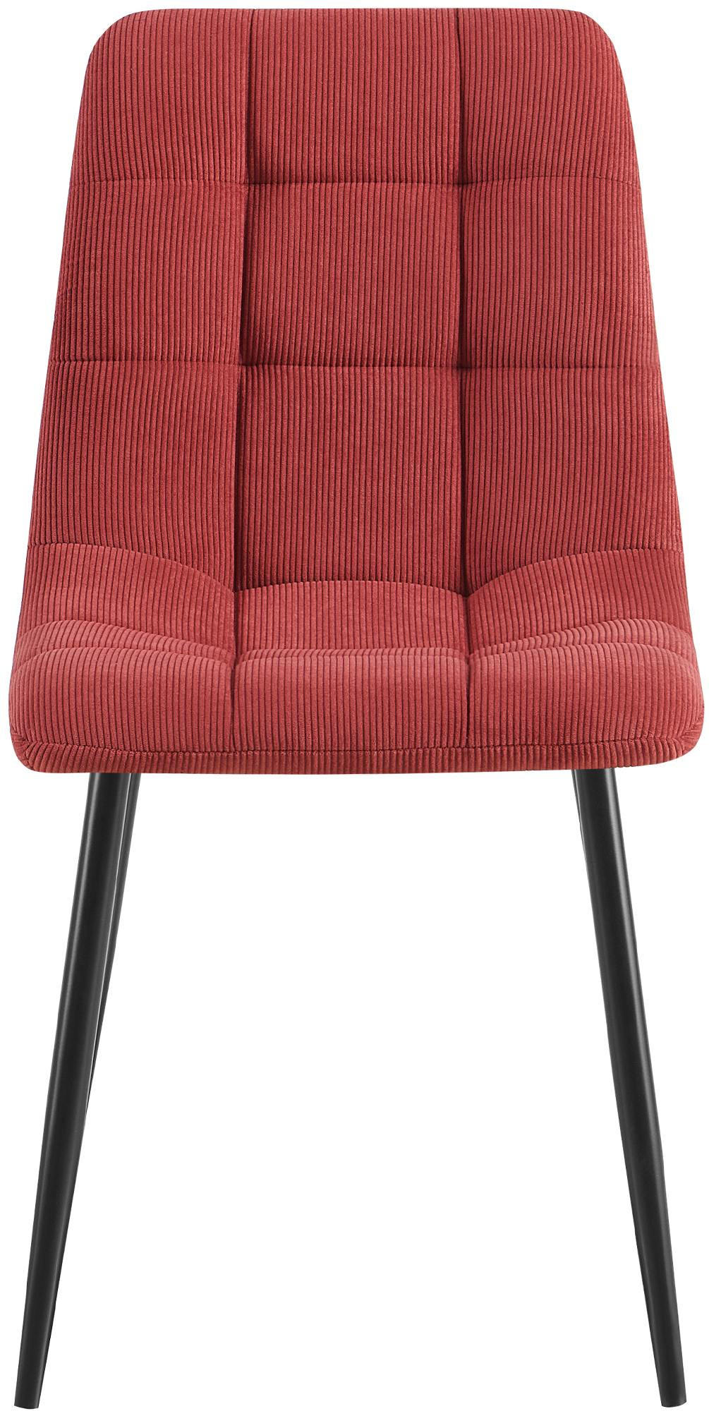 ESSZIMMERSTUHL 2er Set Fanor Cord Bordeauxrot Wohnzimmerstuhl - Weinrot, Textil (45/84/55cm) - DELUKE