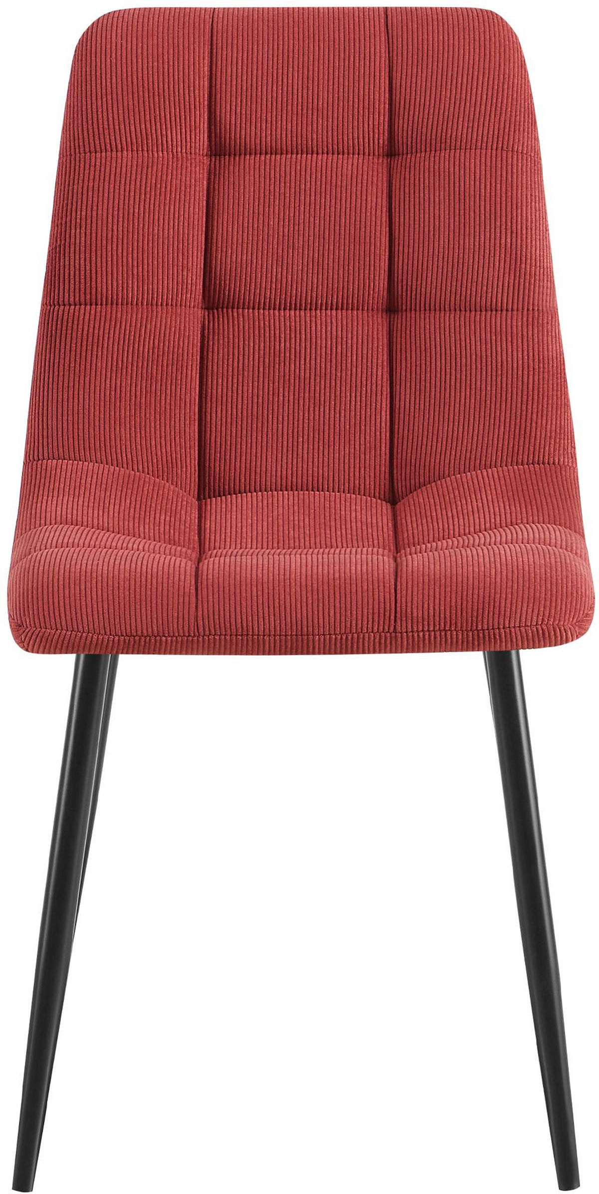 ESSZIMMERSTUHL 2er Set Fanor Cord Bordeauxrot Wohnzimmerstuhl - Weinrot, Textil (45/84/55cm) - DELUKE