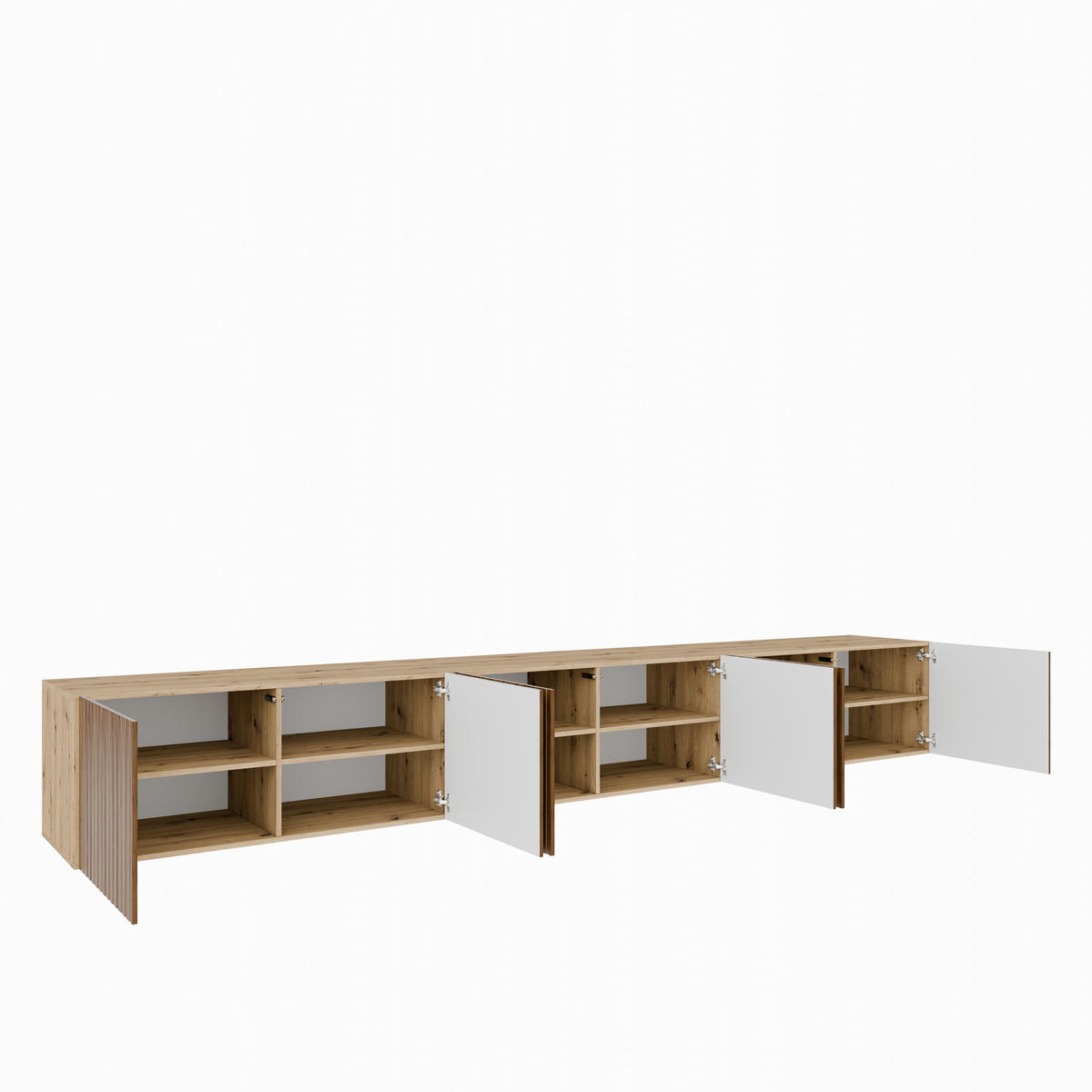 TV-SCHRANK Mio 300 cm, sechstürig, artisan, catania - Eiche Artisan/Braun, Kunststoff (300/41/40cm) - Margaret Hadas24