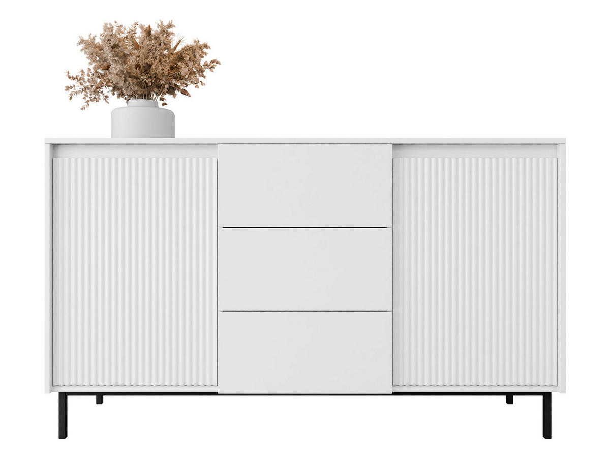 SIDEBOARD Ozmi 2D3SZ - Schwarz/Weiß, Holzwerkstoff/Metall (153/90/50cm) - MIRJAN24