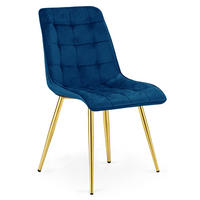 STUHL Granat 49x60 cm SPLIT Samtbezug - Blau, Metall (49/56/60cm)