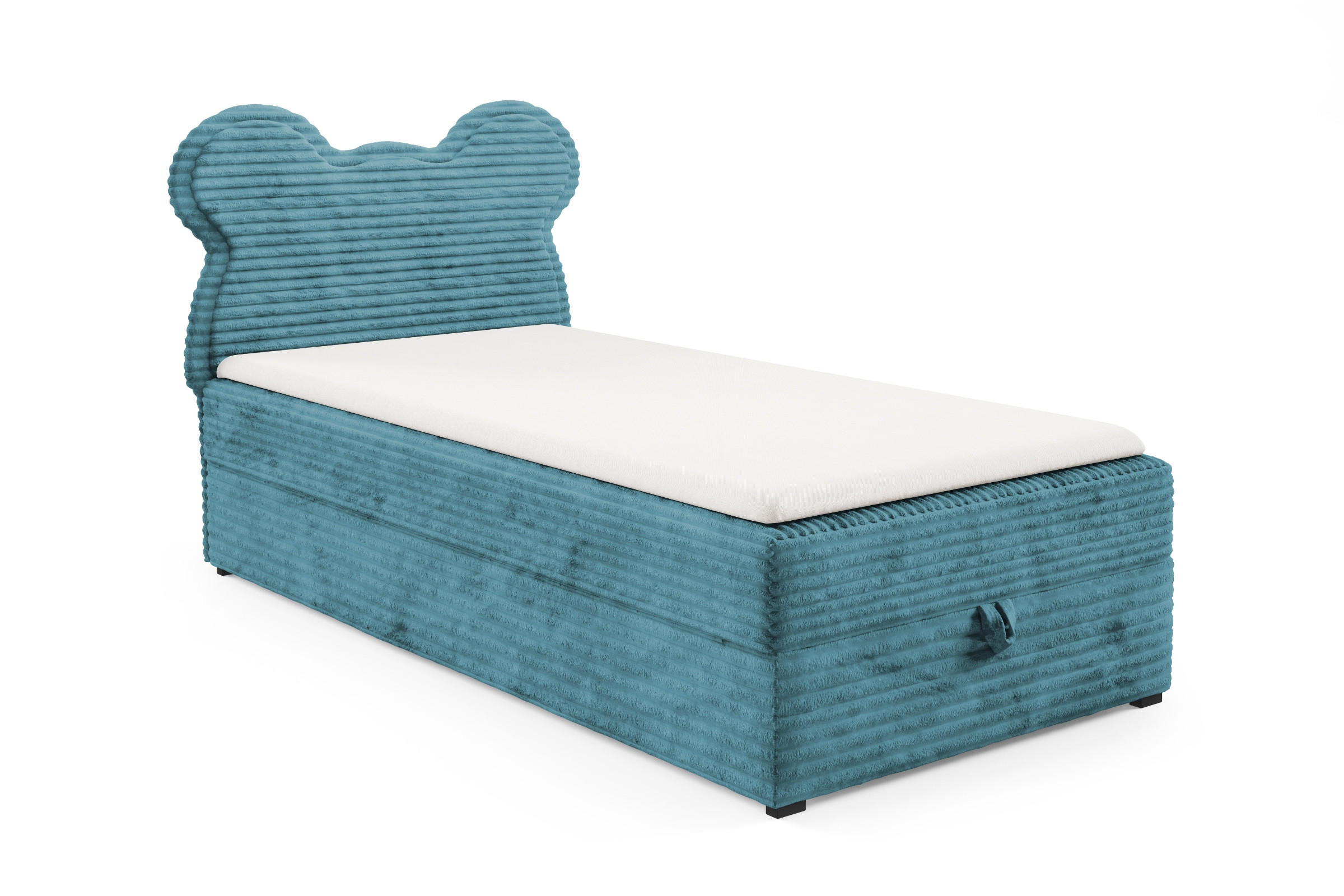 BOXBETT TEDDY 100/200 Cord-Samt Blau H3 - Blau, Holz/Holzwerkstoff (100/200cm) - Deine Möbel 24