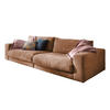 SOFA 3-SITZER MADELINE Braun Cord - Dunkelbraun/Schwarz, Textil (290/85/127cm) - KAWOLA