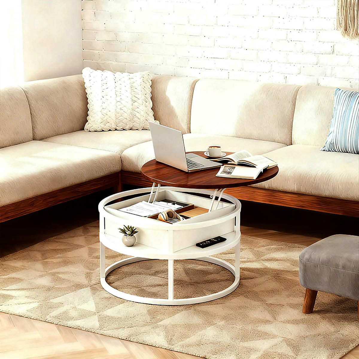 COUCHTISCH - Multicolor, Holzwerkstoff/Metall (80/80/46cm) - Relaxdays