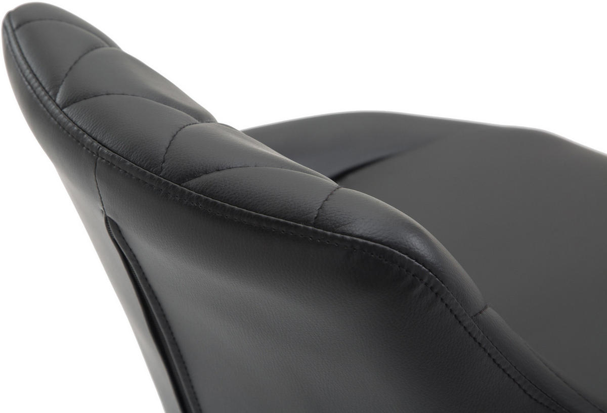 BARHOCKER Lederlook schwarz - Schwarz/Weiß, Textil/Metall (46/83/49cm) - CLP