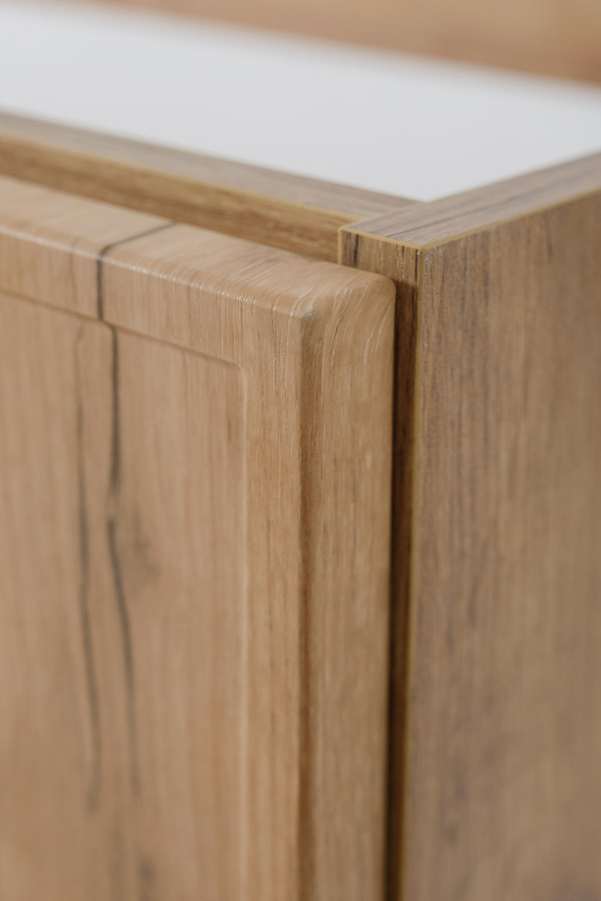 BADEZIMMERSCHRANK, Craft-Eiche / Weiß, Goldene Griffe, 140 ( 2 x 60 + 20) x 46 x 57 cm - Eichefarben/Goldfarben, Holzwerkstoff/Kunststoff (140/57/46cm) - 3XE LIVING