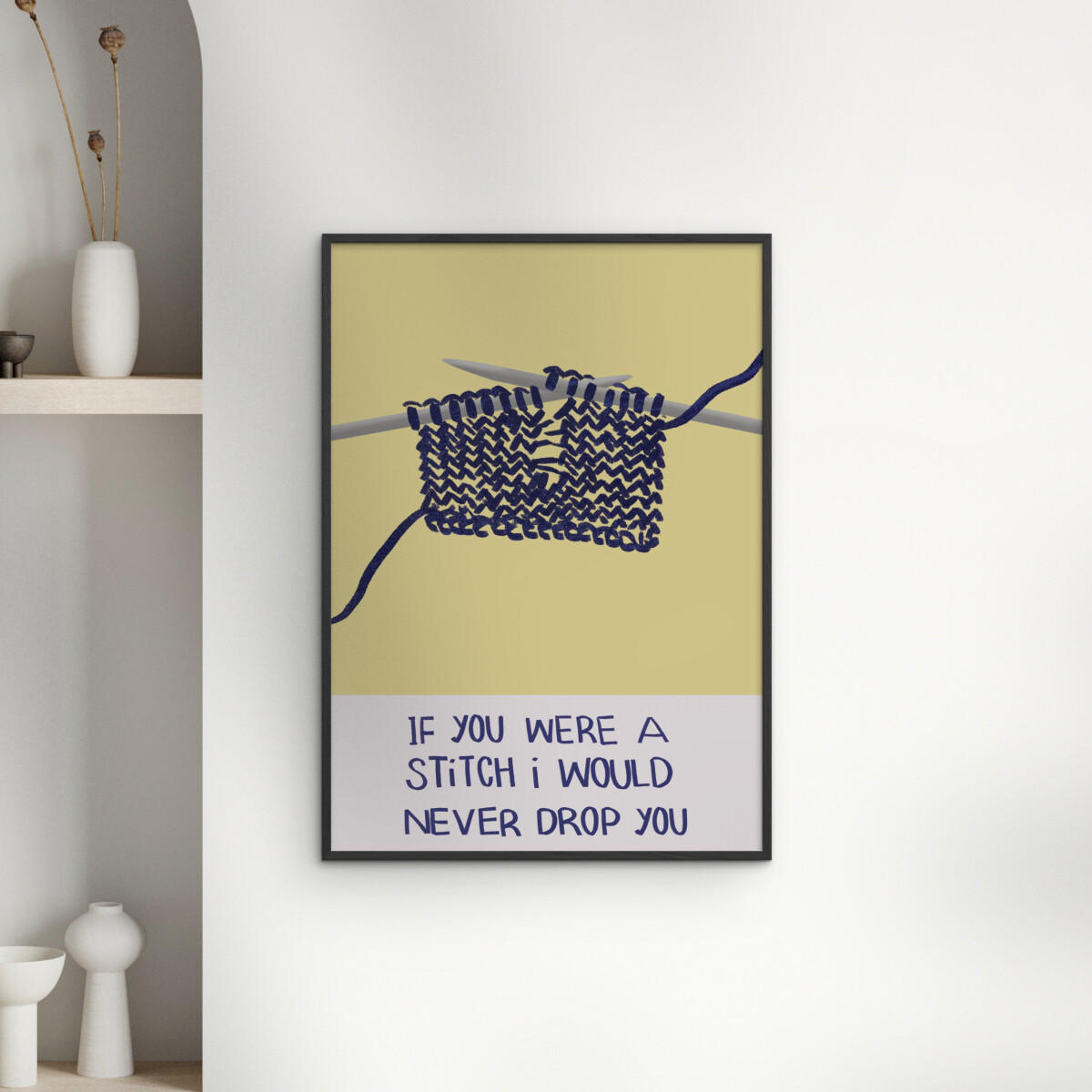 POSTER mit Rahmen Charlotte Trudgett - Dropped Stitches - Gelb/Schwarz, Holz/Papier (70/100cm) - Poster&Frame