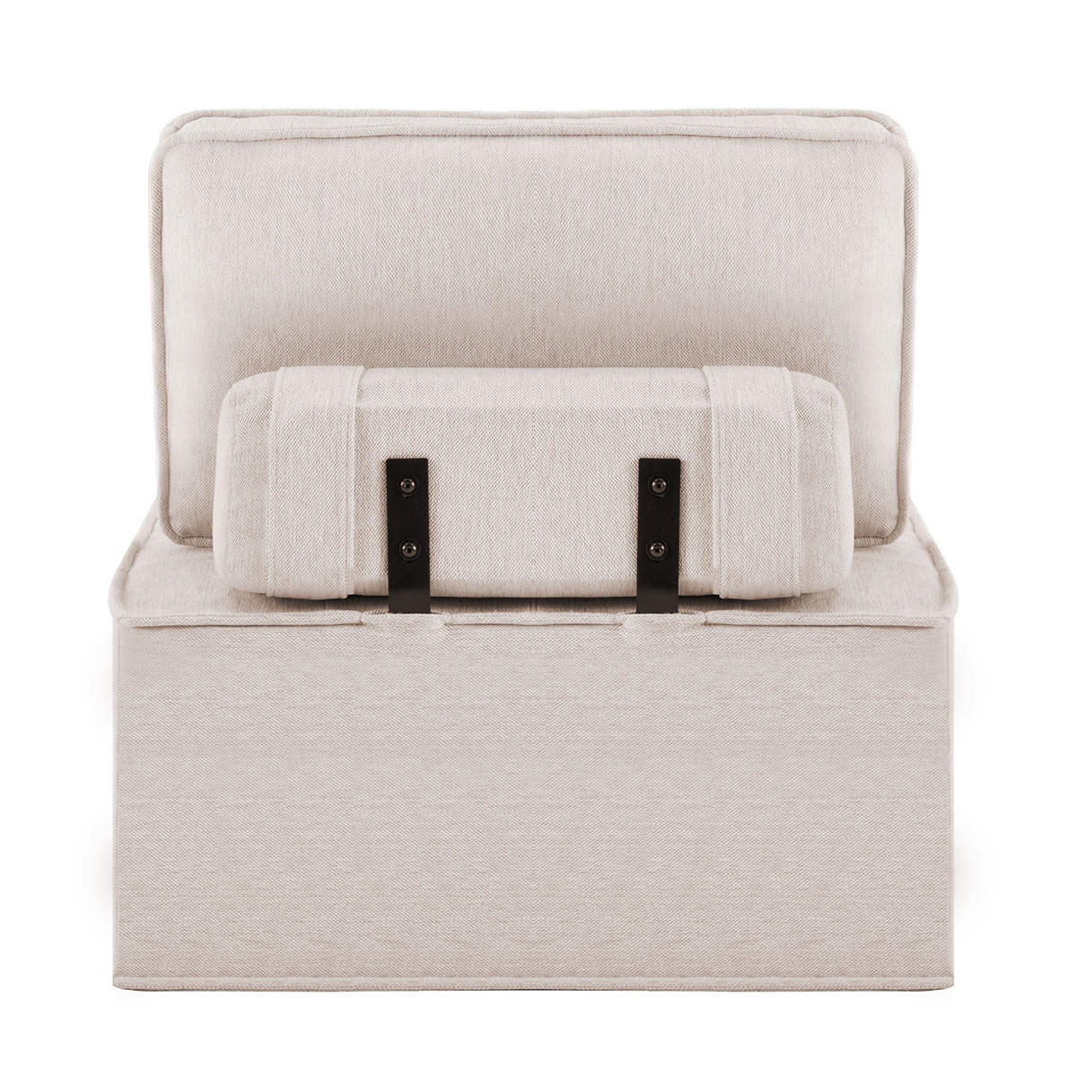 SESSEL modulare Sitzgarnitur Beige aus Leinen 85/65/75 cm - Beige, Holzwerkstoff (81/81/81cm) - OKWISH