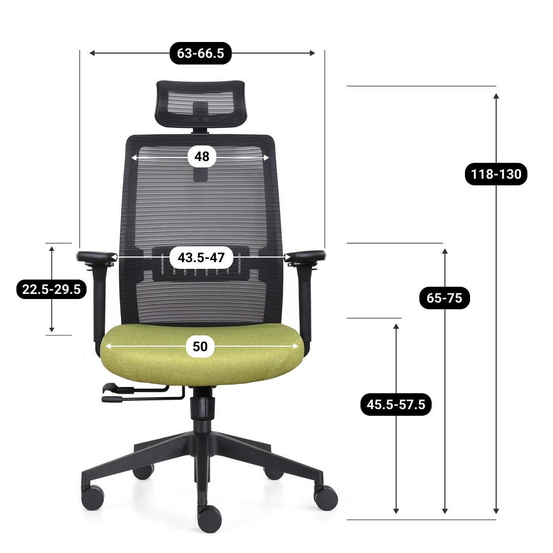 BÜROSTUHL Napoli Deluxe 4D - NEN-EN 1335 - Limettengrün - Limette/Schwarz, Textil (70/118/62cm) - Sedero