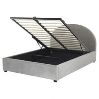 BETT mit Stauraum 160x200 cm Grau Vaucluse - Hellgrau, Textil (160/200cm) - Beliani