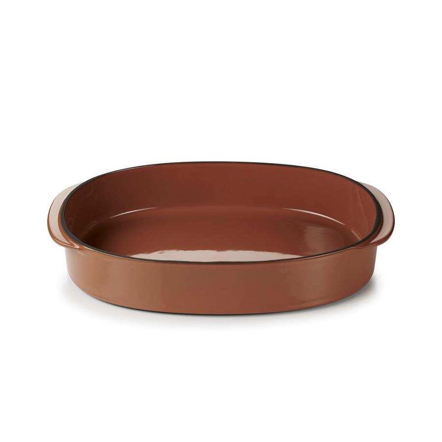 AUFLAUFFORM RECHTECKIG 34 x 25 cm Zimt CARACTERE - Braun, Keramik (25/6.5/34cm) - Revol Porcelaine France