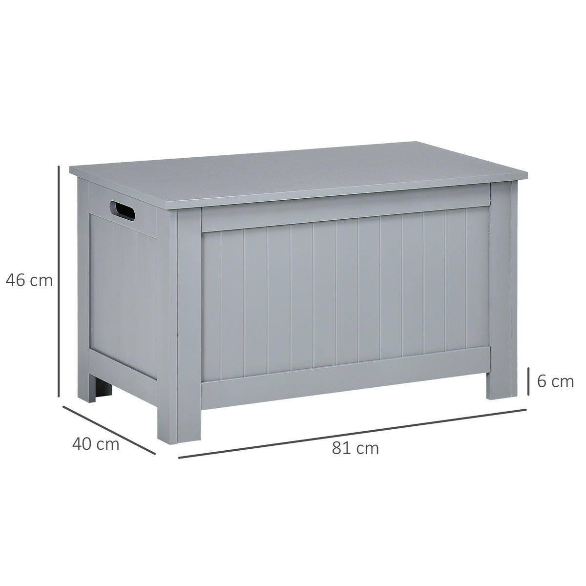 KISSENBOX DE-12548 mit Sicherheitsschanieren Grau - Grau, Holzwerkstoff (40/46/81cm) - ComfortXL