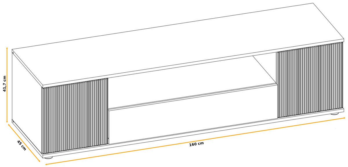 TV-LOWBOARD Viking Eiche, Kaschmir 160 cm, TV Unterschrank mit Push-to-Open - Kaschmir/Eichefarben, Holzwerkstoff/Kunststoff (160/45/42cm) - Inn.Furn