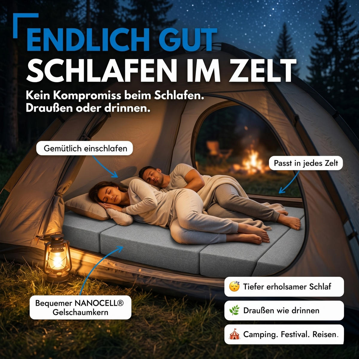 FALTMATRATZE MULTIFOLD, 140x200cm - Grau, Textil - Arensberger