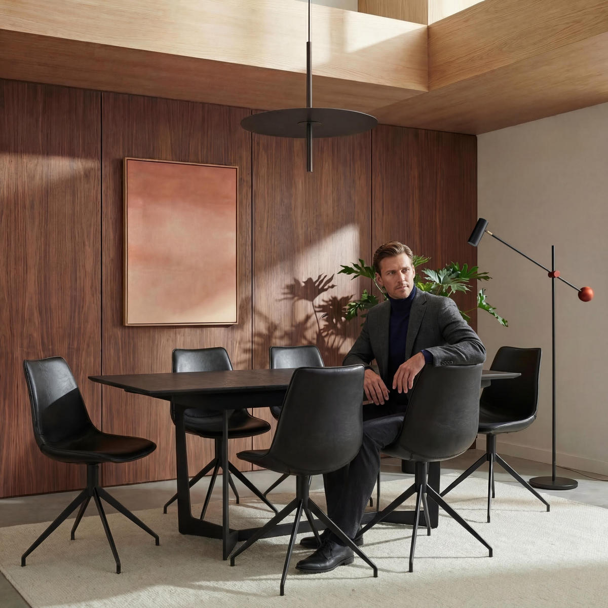 ESSTISCH 200/100/76 Schwarz rechteckig - Schwarz, Holz/Metall (200/100/76cm) - Furnhouse