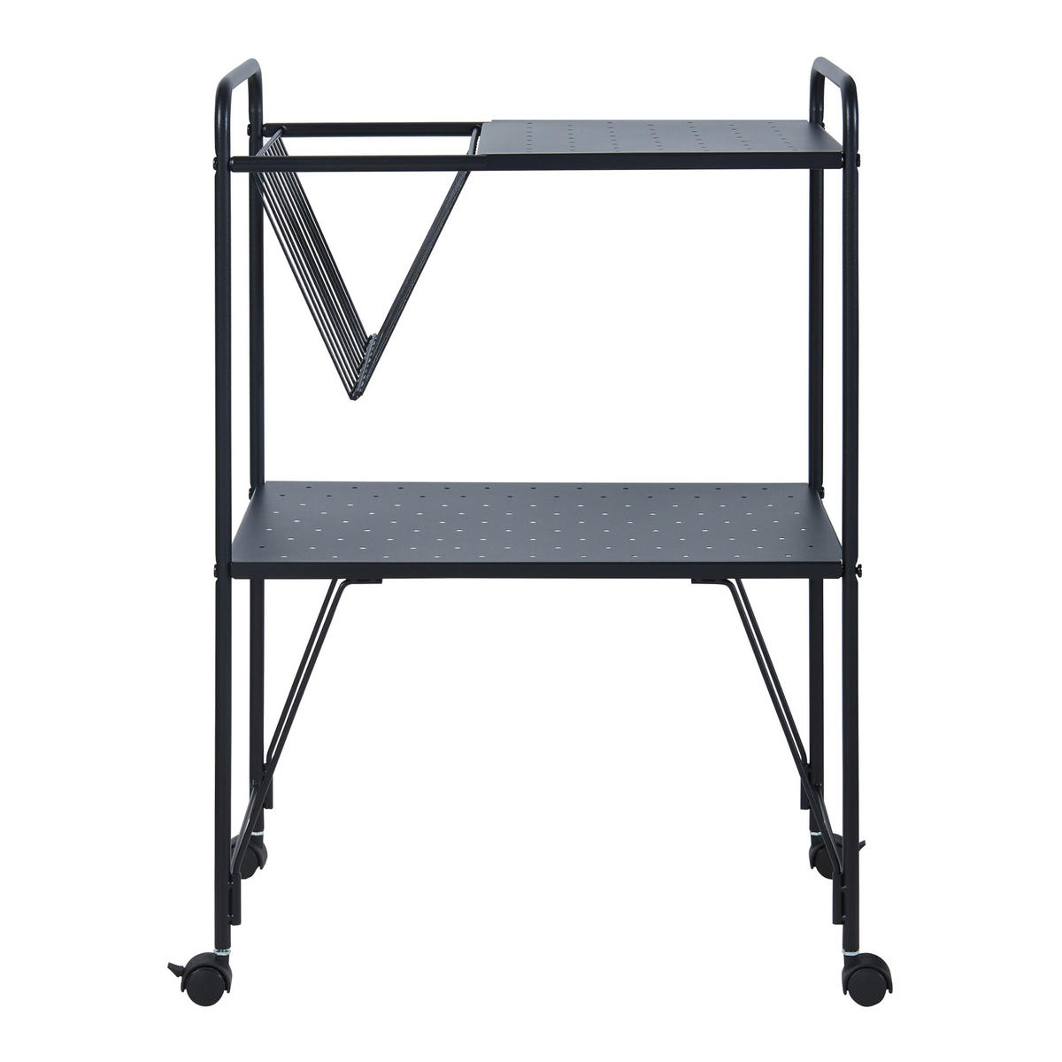SERVIERWAGEN Austrheim - Schwarz, Kunststoff/Metall (50/73/33cm) - [en.casa]