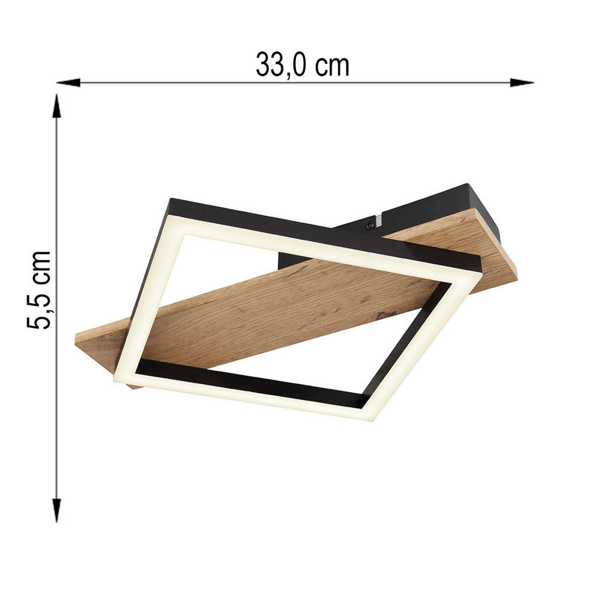 LED DECKENLEUCHTE BEATRIX Metall Schwarz - Schwarz, Metall (33/31/5.5cm) - Globo Lighting
