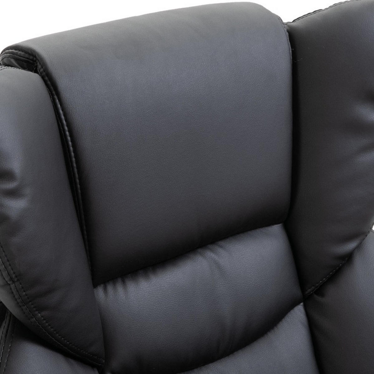 RELAXSESSEL Bonded Leather mit Massagefunktion, Hocker 79/82/101 cm Schwarz - Schwarz, Kunststoff (82/101/79cm) - Redom