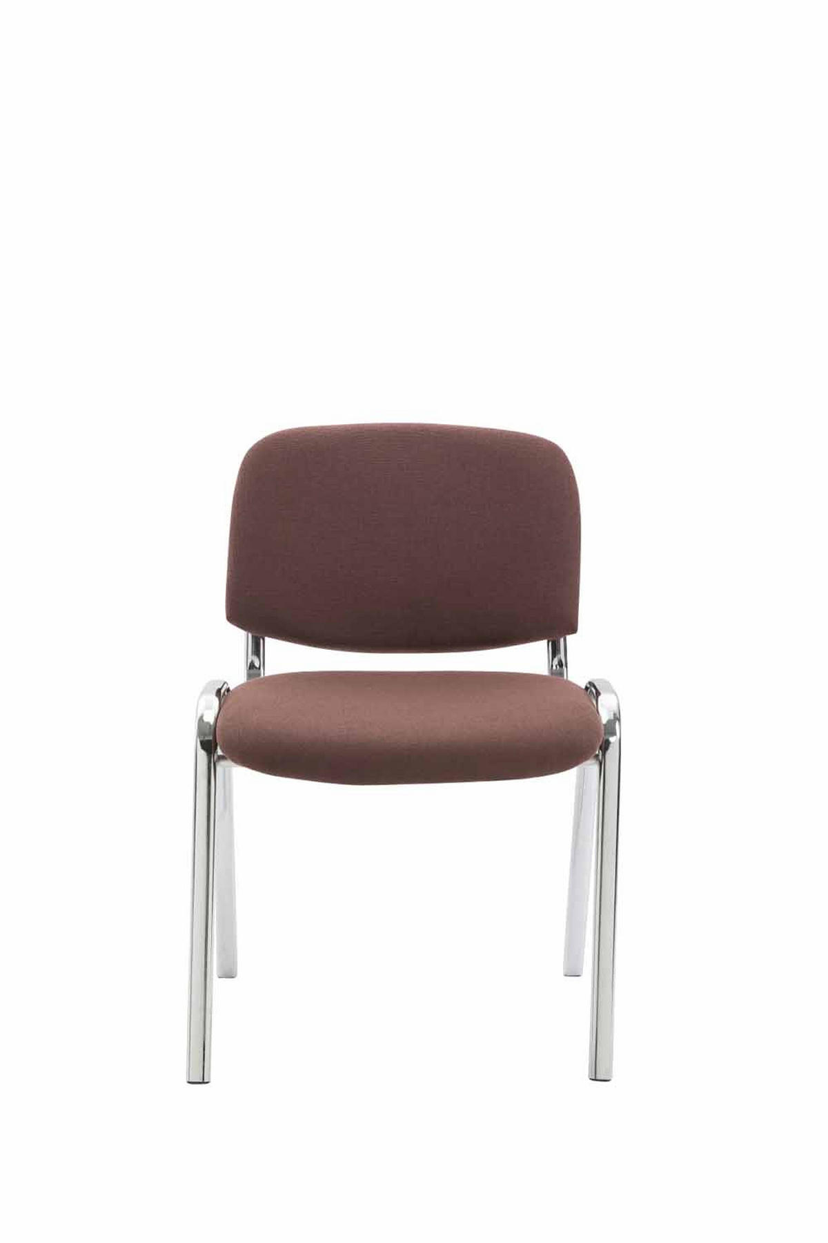 BESUCHERSTUHL Keen mit Stoffbezug, Gestell in Chromoptik / Bezug Braun - Chromfarben/Braun, Textil/Metall (53/83/53cm) - TPFLiving