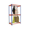 KLEIDERSTANGENREGAL Metal Doppel | HxBxT 300x120x75cm | Blau/Orange | Kleiderständer Garderobe Klamottenregal Stangenregal Regal - Blau, Metall (120/300/75cm) - PROREGAL