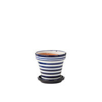 BLUMENTOPF GRANADA STRIPES - Töpferei - Blau - M - Ø 27 cm - Multicolor, Keramik (27/25cm) - J-Line