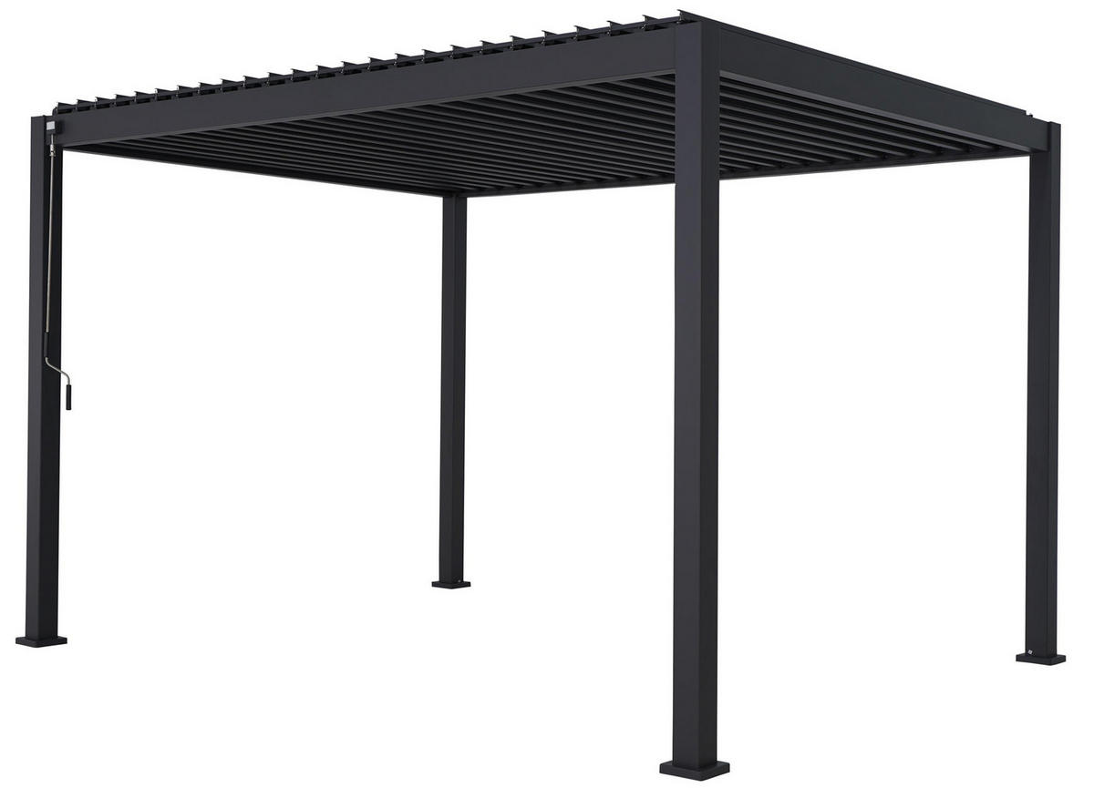 LAMELLENDACH-PERGOLA Mirador Basic 3x3,6 m Anthrazit Aluminium - Grau, Kunststoff (360/240/300cm) - Green Spirit