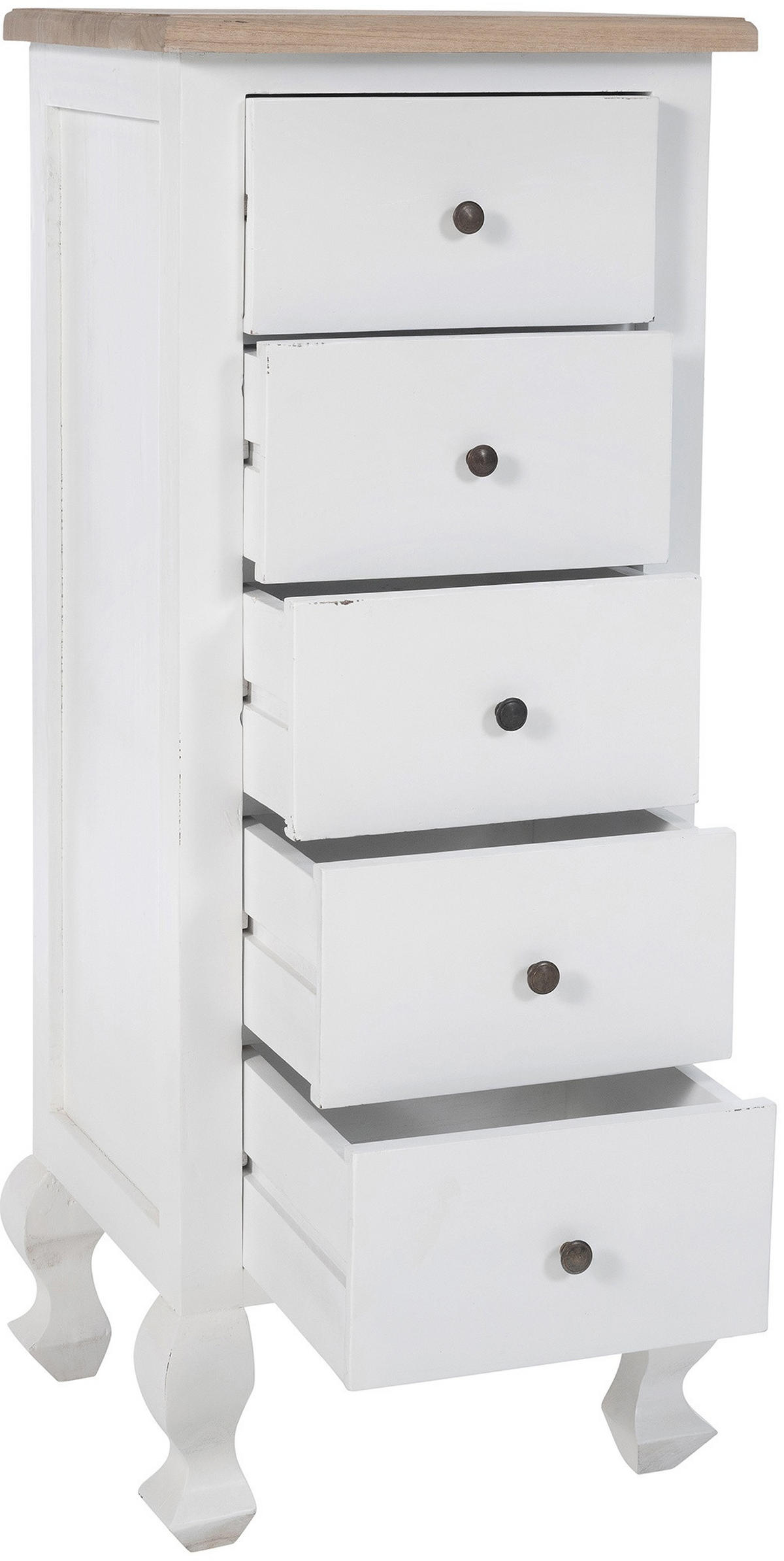 KOMMODE eckig 45/41/111 cm Holz natura/weiß - Eukalyptusholzfarben/Weiß, Holz (45/111/41cm) - CLP