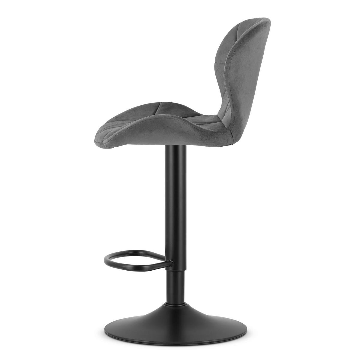 BARHOCKER WEST grauer Sitz, schwarze Basis - Schwarz/Grau, Textil (46/111/48.5cm) - Valora