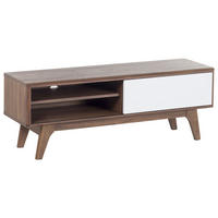 TV-MÖBEL Dunkelbraun, Weiß BUFFALO 35/117/44 cm - Dunkelbraun, Holzwerkstoff (117/44/35cm) - Beliani