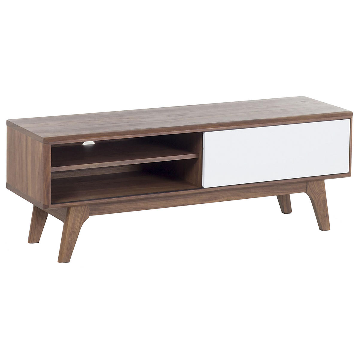TV-MÖBEL Dunkelbraun, Weiß BUFFALO 35/117/44 cm - Dunkelbraun, Holzwerkstoff (117/44/35cm) - Beliani