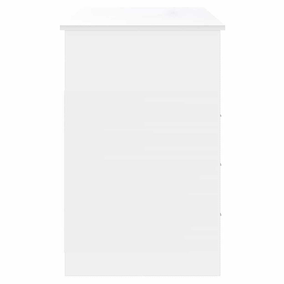 SCHREIBTISCH Mit Schubladen Weiss 102/50/76 Cm Holzwerkstoff - Weiß, Holzwerkstoff (102/50/76cm) - vidaXL