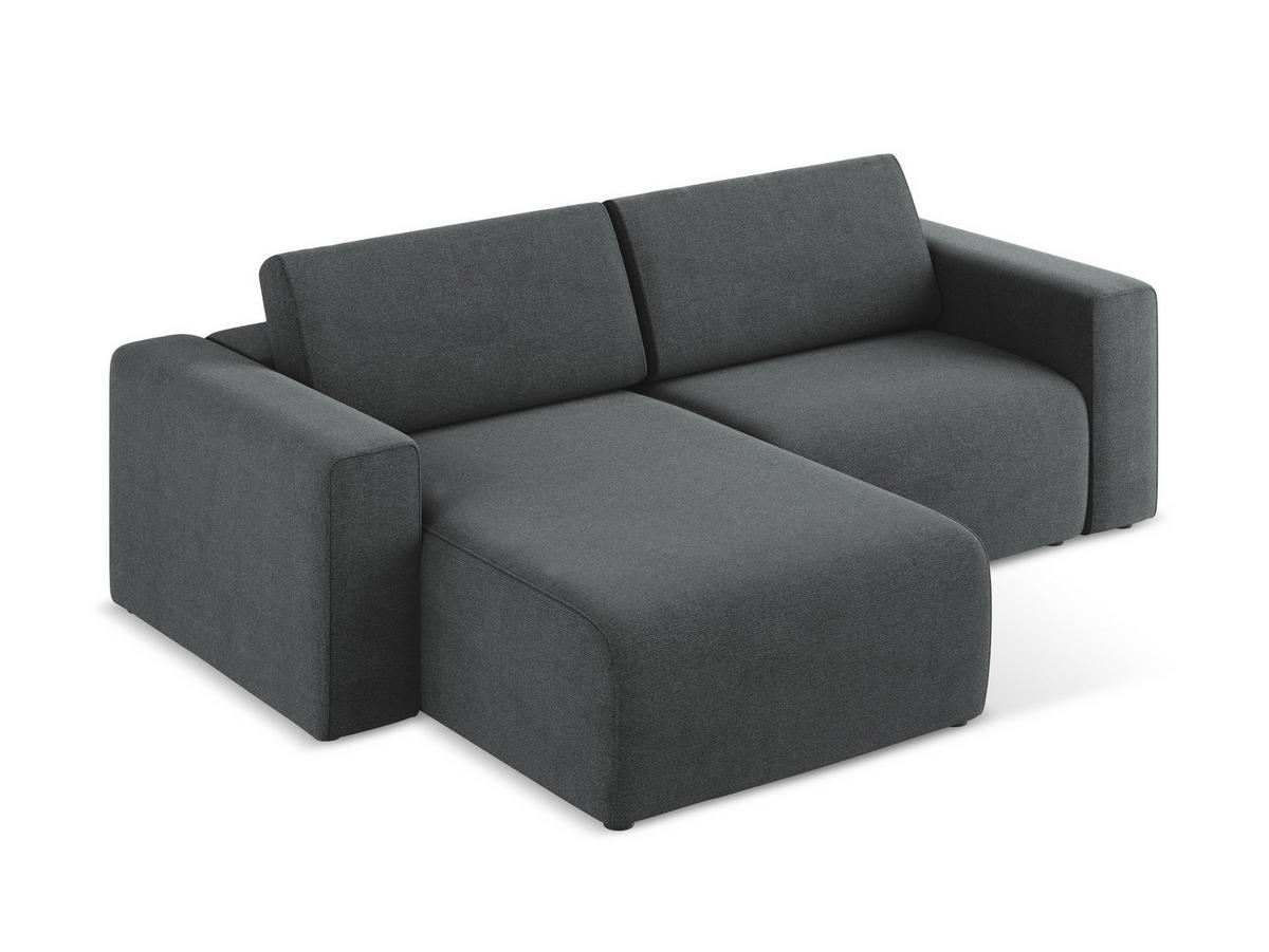 ECKSOFA Links Samt Stoff Violett - Lila/Flieder, Kunststoff/Textil (167/224cm) - Makamii