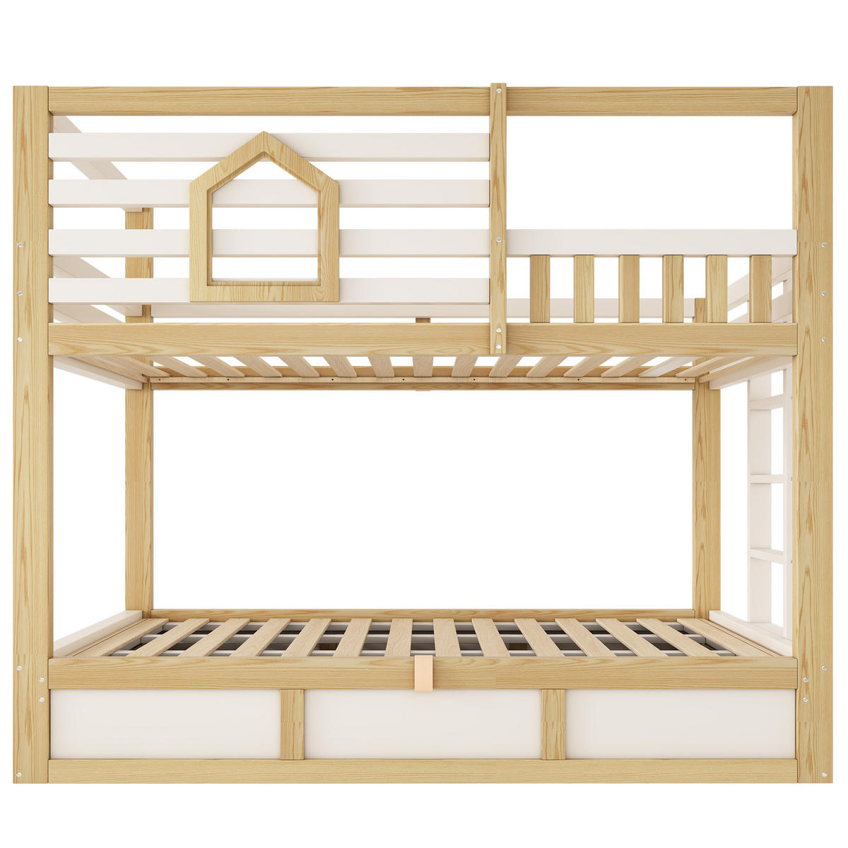 ETAGENBETT 90/200 cm DE-32526 mit Hüttenstil Weiß/Eiche - Eichefarben, Holz (90/200cm) - ComfortXL