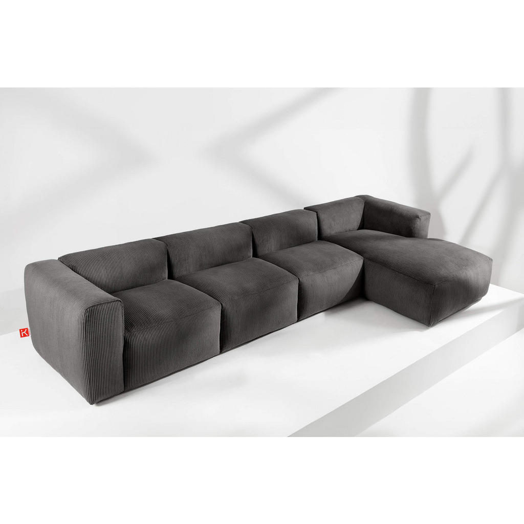 Thumbnail - Konsimo® Eckmodulsofa-Rechts, Grau, Textil, Eckteil,Freiform, 377x180 cm, Wohnzimmer, Sofas & Couches, Wohnlandschaften,...