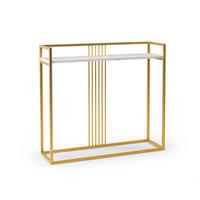 KONSOLENTISCH Beso Bianco Marmor / Gold 100 / 30 / 90cm - Goldfarben/Weiß, Holz/Holzwerkstoff (30/100/90cm) - Feldmann-Wohnen