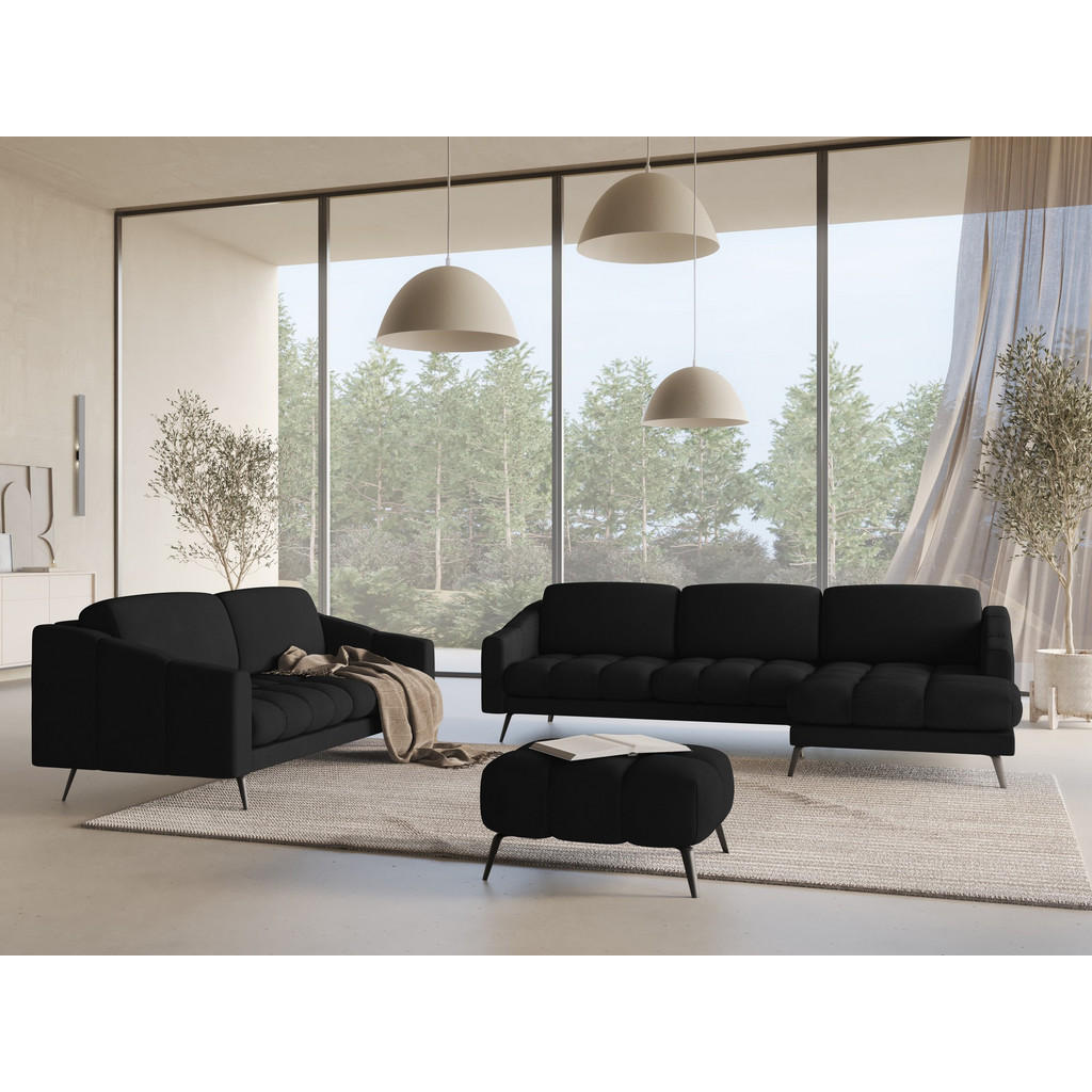 Thumbnail - Makamii 3-Sitzer, Schwarz, Textil, Füllung: Schaumstoff, 202x80x95 cm, Made in EU, Wohnzimmer, Sofas & Couches, Sofas, 3...