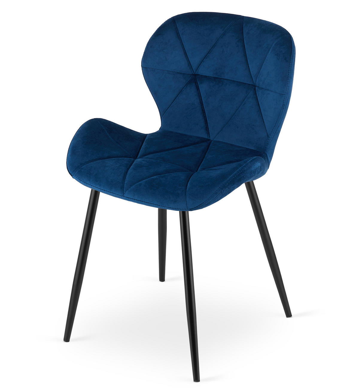 STUHL Samt Dunkelblau 46x53 cm MANGO 4 Stück - Dunkelblau, Kunststoff (46/49/53cm)