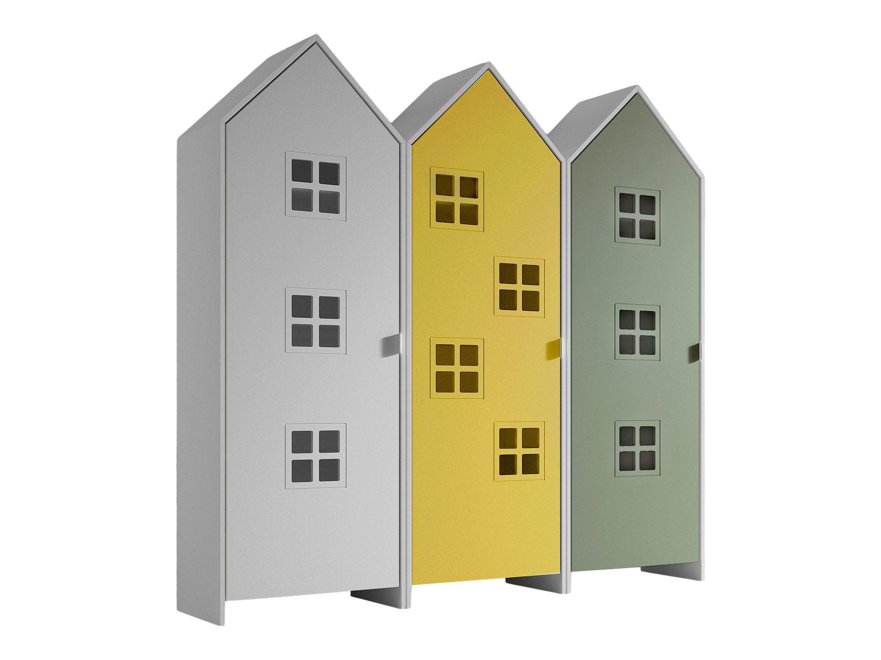 REGALSCHRANK Set Kania 173x37x171 MDF Weiß /Bunt - Gelb/Weiß, Holzwerkstoff (173/171/37cm) - 58aufmkessel