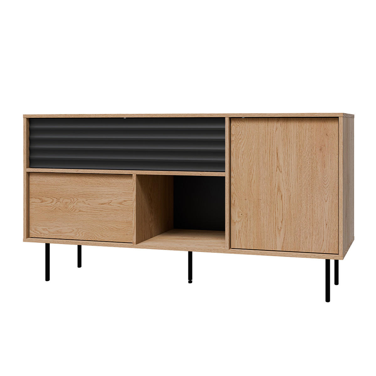 SIDEBOARD Astra Holz und Schwarz - Schwarz, Holzwerkstoff (151.5/80/40cm) - Petits-meubles
