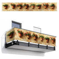 BALKON-SICHTSCHUTZ Blumentöpfe - Wand - Vintage - Terra cotta, Kunststoff (500/75cm) - MuchoWow