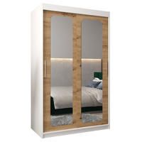 SCHWEBETÜRENSCHRANK 200/120/62 2-türig - Silberfarben/Eiche Artisan, Holz/Kunststoff (120/200/62cm) - Abiks Möbel