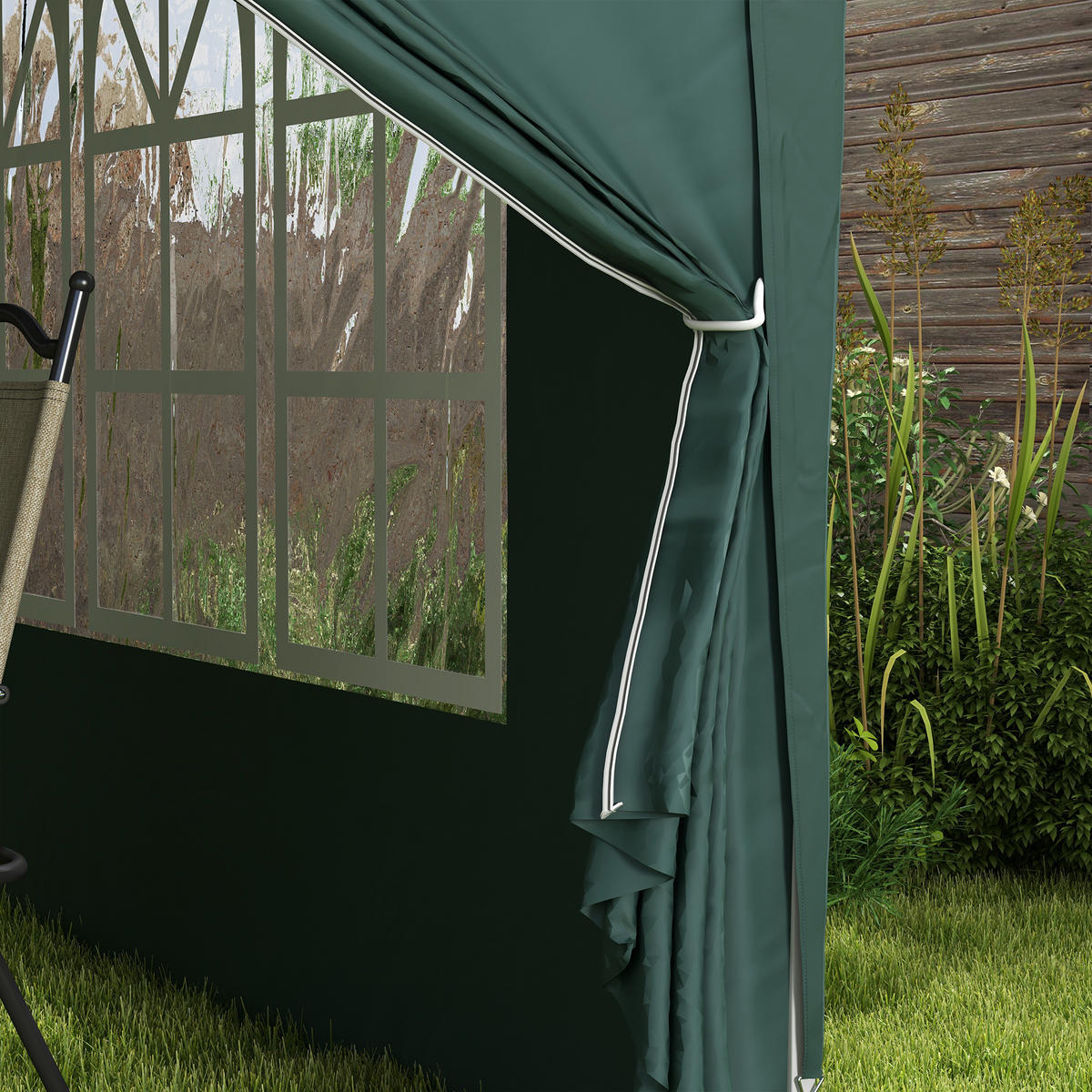 PAVILLON DE-13953 3/3 m mit Fenstern Grün - Grün, Textil (295/258/295cm) - ComfortXL