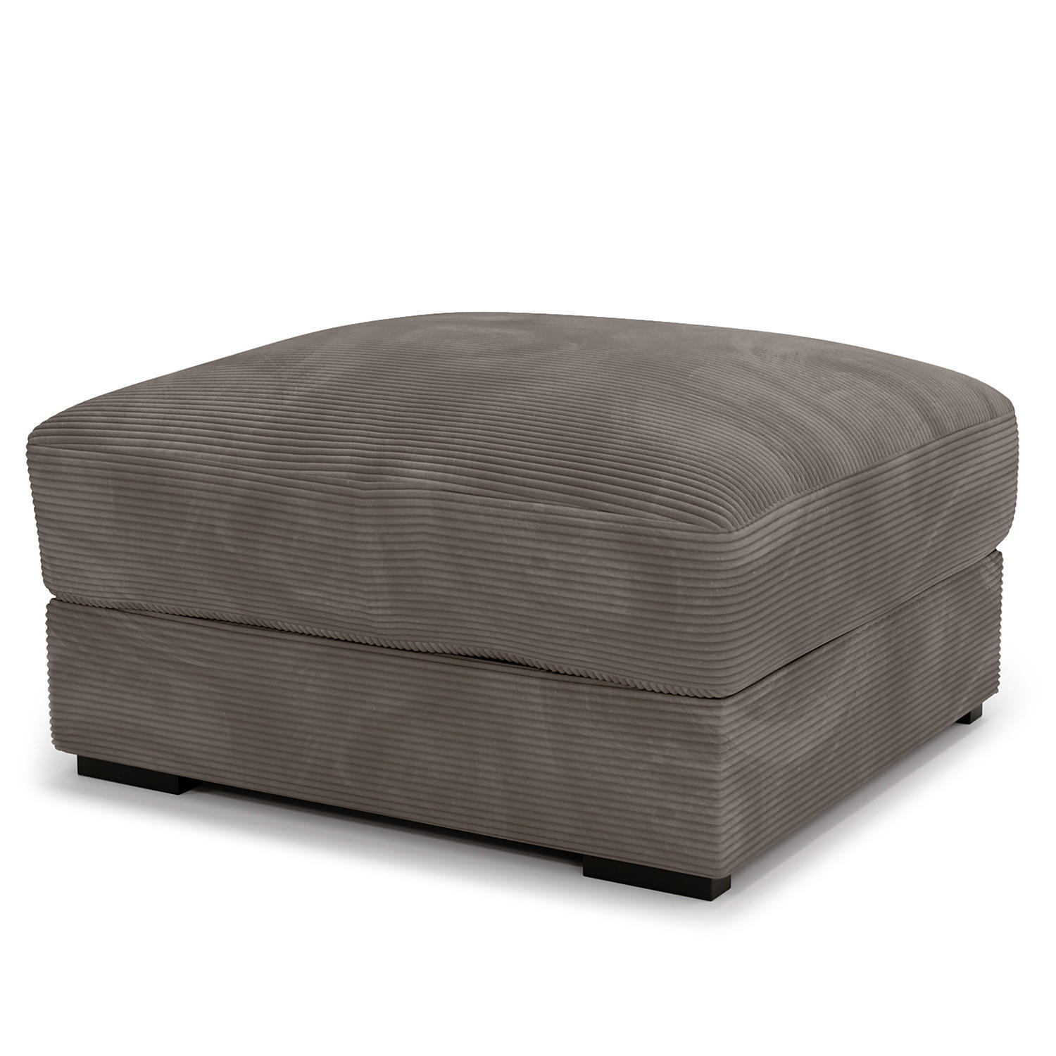 POLSTERHOCKER - Schwarz/Braun, Kunststoff/Textil (92/42/92cm) - home24