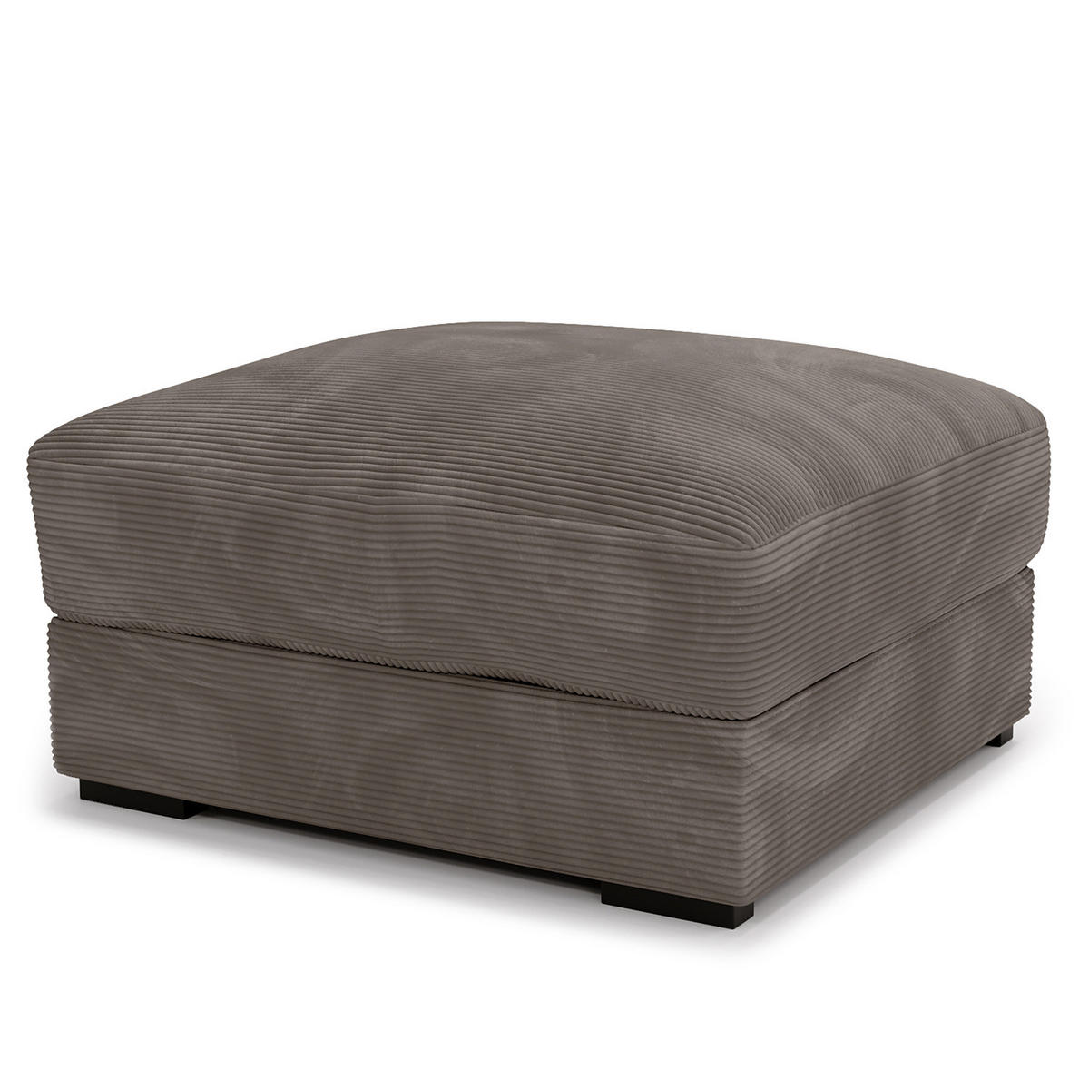 POLSTERHOCKER - Schwarz/Braun, Kunststoff/Textil (92/42/92cm) - home24