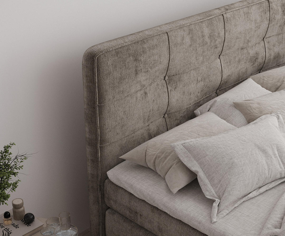 BOXSPRINGBETT Semplice Braun 140/200 cm - Schwarz/Braun, Holz/Holzwerkstoff (140/200cm) - Maison de Reve