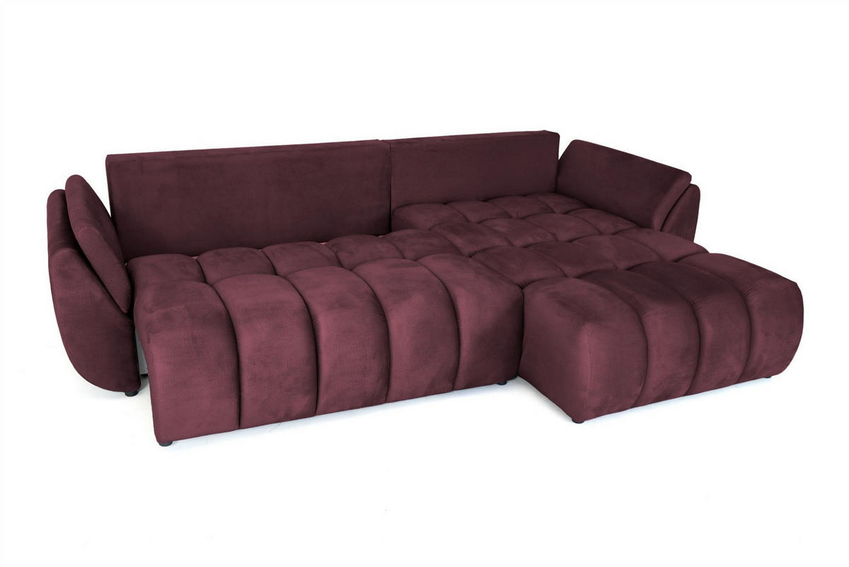 ECKSOFA Collin Mit Schlaffunktion - Bordeaux, Holzwerkstoff/Textil (185/280cm) - Fun Möbel