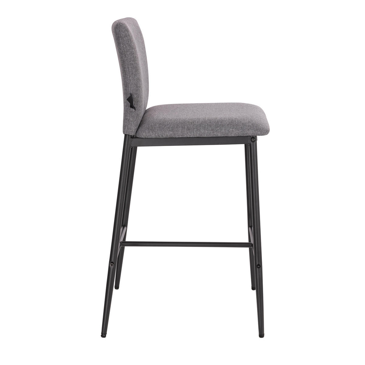 BARHOCKER ERIK mit Rückenlehne 2er Set Dunkelgrau - Schwarz/Grau, Textil (41/90/46cm) - SVITA